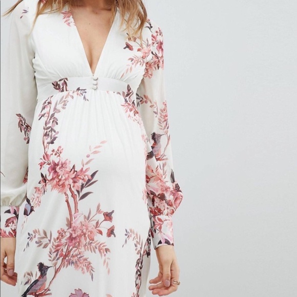 Hope and Ivy Floral Maxi maternity dress